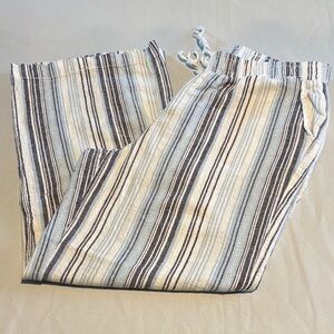 Briggs New York Striped Wide Leg Pants - Black, White, Gray